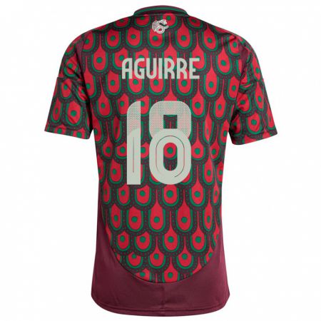 Kandiny Niño Camiseta México Eduardo Aguirre #18 Granate 1ª Equipación 24-26 La Camisa Chile