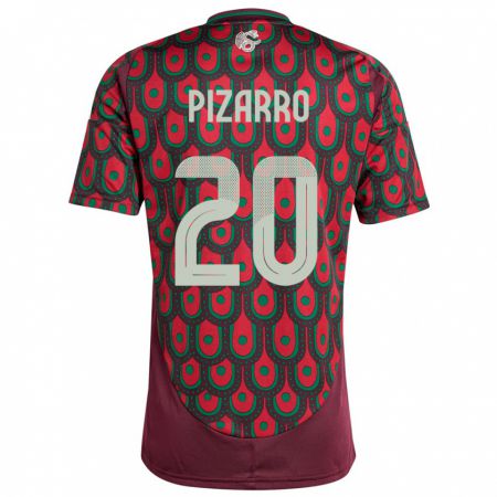 Kandiny Niño Camiseta México Rodolfo Pizarro #20 Granate 1ª Equipación 24-26 La Camisa Chile