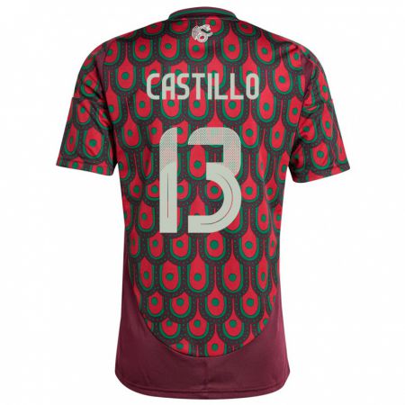 Kandiny Niño Camiseta México Jose Castillo #13 Granate 1ª Equipación 24-26 La Camisa Chile