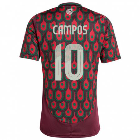 Kandiny Niño Camiseta México Karel Campos #10 Granate 1ª Equipación 24-26 La Camisa Chile