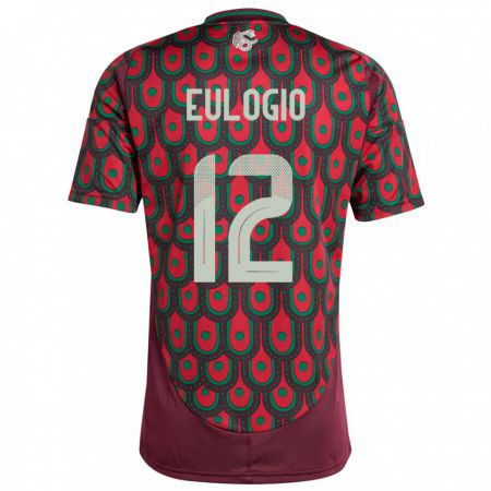 Kandiny Niño Camiseta México Jose Eulogio #12 Granate 1ª Equipación 24-26 La Camisa Chile