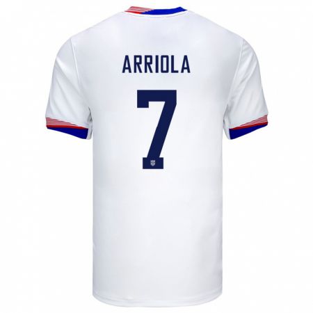 Kandiny Niño Camiseta Estados Unidos Paul Arriola #7 Blanco 1ª Equipación 24-26 La Camisa Chile