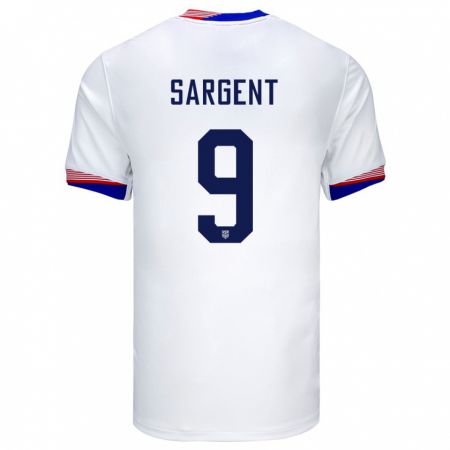 Kandiny Niño Camiseta Estados Unidos Josh Sargent #9 Blanco 1ª Equipación 24-26 La Camisa Chile