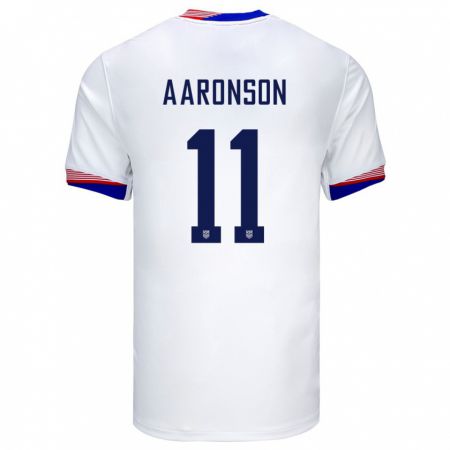 Kandiny Niño Camiseta Estados Unidos Brenden Aaronson #11 Blanco 1ª Equipación 24-26 La Camisa Chile