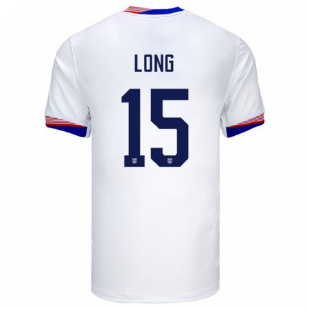 Kandiny Niño Camiseta Estados Unidos Aaron Long #15 Blanco 1ª Equipación 24-26 La Camisa Chile