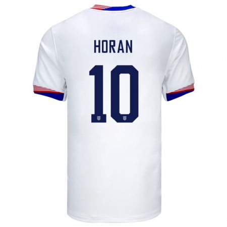 Kandiny Niño Camiseta Estados Unidos Lindsey Horan #10 Blanco 1ª Equipación 24-26 La Camisa Chile