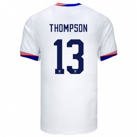 Kandiny Niño Camiseta Estados Unidos Alyssa Thompson #13 Blanco 1ª Equipación 24-26 La Camisa Chile