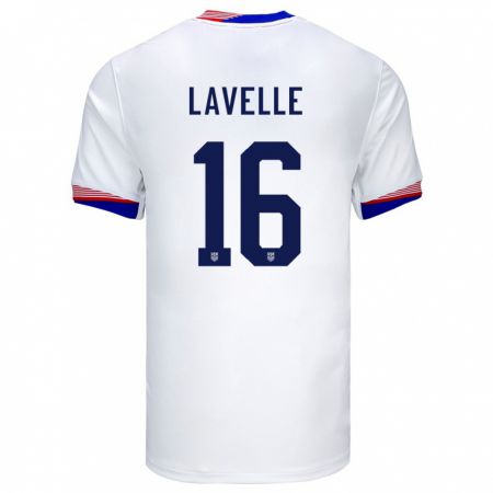 Kandiny Niño Camiseta Estados Unidos Rose Lavelle #16 Blanco 1ª Equipación 24-26 La Camisa Chile