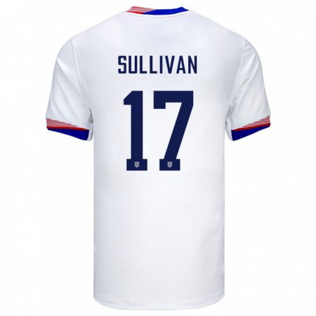 Kandiny Niño Camiseta Estados Unidos Andi Sullivan #17 Blanco 1ª Equipación 24-26 La Camisa Chile
