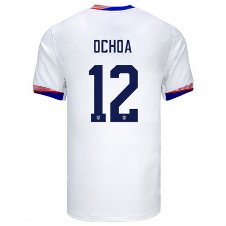 Kandiny Niño Camiseta Estados Unidos Emmanuel Ochoa #12 Blanco 1ª Equipación 24-26 La Camisa Chile