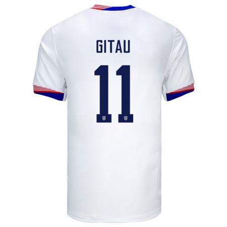 Kandiny Niño Camiseta Estados Unidos Andre Gitau #11 Blanco 1ª Equipación 24-26 La Camisa Chile