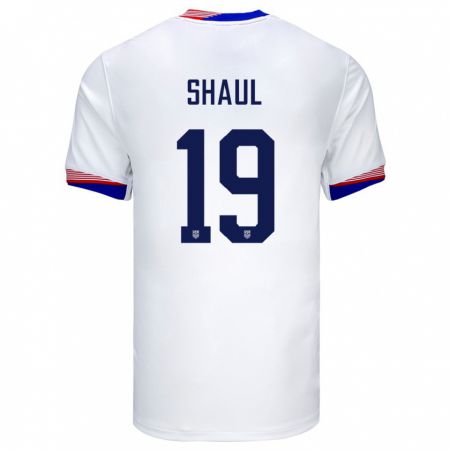Kandiny Niño Camiseta Estados Unidos Ian Shaul #19 Blanco 1ª Equipación 24-26 La Camisa Chile