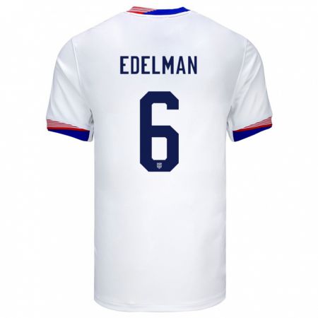 Kandiny Niño Camiseta Estados Unidos Daniel Edelman #6 Blanco 1ª Equipación 24-26 La Camisa Chile