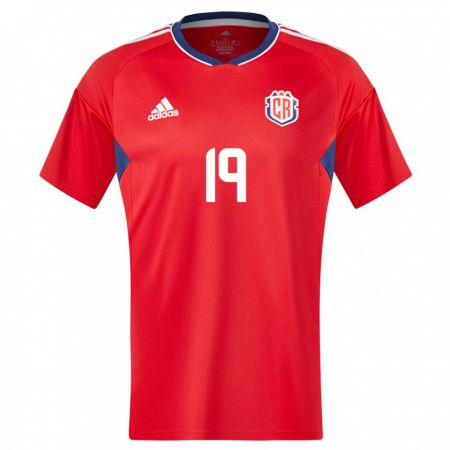 Kandiny Niño Camiseta Costa Rica Fabricio Aleman #19 Rojo 1ª Equipación 24-26 La Camisa Chile