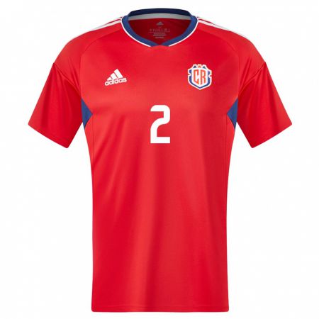 Kandiny Niño Camiseta Costa Rica Gabriela Guillen #2 Rojo 1ª Equipación 24-26 La Camisa Chile