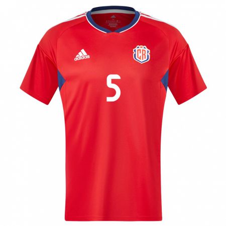Kandiny Niño Camiseta Costa Rica Celso Borges #5 Rojo 1ª Equipación 24-26 La Camisa Chile