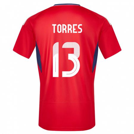 Kandiny Niño Camiseta Costa Rica Gerson Torres #13 Rojo 1ª Equipación 24-26 La Camisa Chile