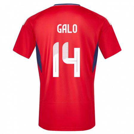 Kandiny Niño Camiseta Costa Rica Orlando Galo #14 Rojo 1ª Equipación 24-26 La Camisa Chile