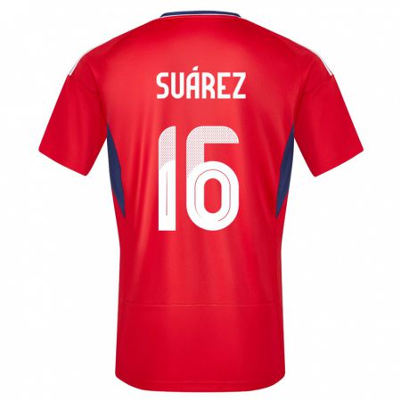 Kandiny Niño Camiseta Costa Rica Aaron Suarez #16 Rojo 1ª Equipación 24-26 La Camisa Chile