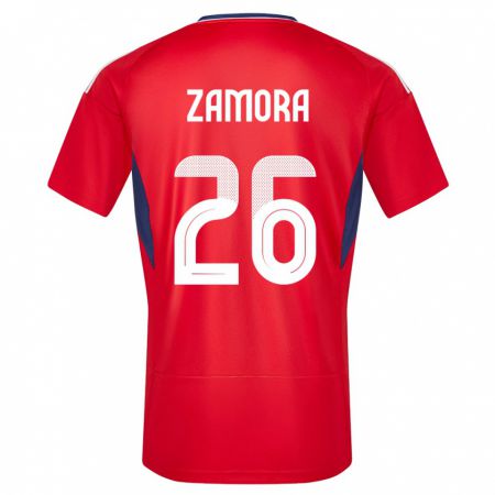Kandiny Niño Camiseta Costa Rica Alvaro Zamora #26 Rojo 1ª Equipación 24-26 La Camisa Chile