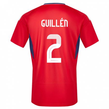 Kandiny Niño Camiseta Costa Rica Gabriela Guillen #2 Rojo 1ª Equipación 24-26 La Camisa Chile