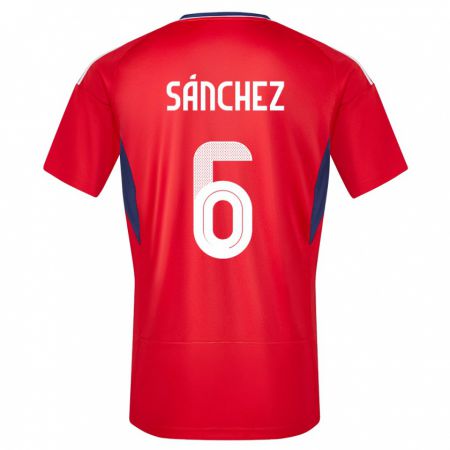 Kandiny Niño Camiseta Costa Rica Carol Sanchez #6 Rojo 1ª Equipación 24-26 La Camisa Chile