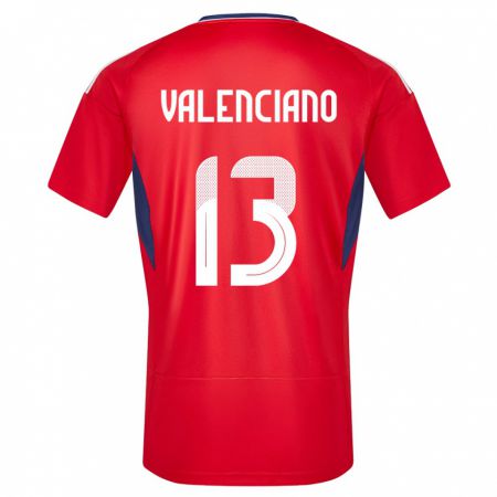 Kandiny Niño Camiseta Costa Rica Emilie Valenciano #13 Rojo 1ª Equipación 24-26 La Camisa Chile