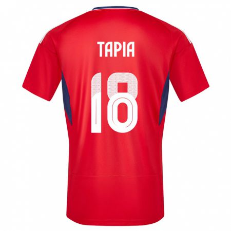 Kandiny Niño Camiseta Costa Rica Priscilla Tapia #18 Rojo 1ª Equipación 24-26 La Camisa Chile