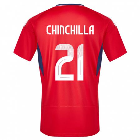 Kandiny Niño Camiseta Costa Rica Viviana Chinchilla #21 Rojo 1ª Equipación 24-26 La Camisa Chile