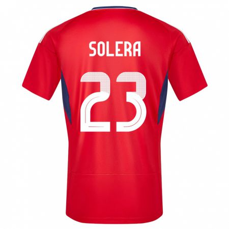 Kandiny Niño Camiseta Costa Rica Daniela Solera #23 Rojo 1ª Equipación 24-26 La Camisa Chile
