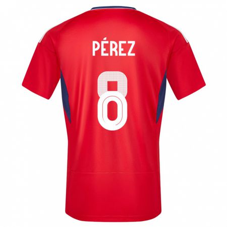 Kandiny Niño Camiseta Costa Rica Creichel Perez #8 Rojo 1ª Equipación 24-26 La Camisa Chile