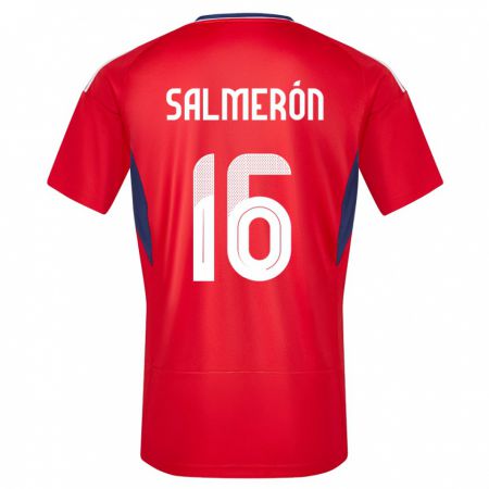 Kandiny Niño Camiseta Costa Rica Andrey Salmeron #16 Rojo 1ª Equipación 24-26 La Camisa Chile