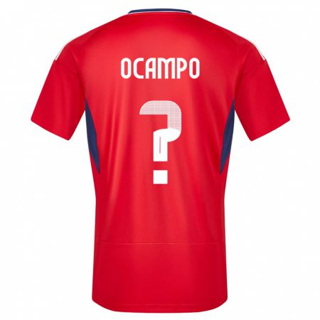 Kandiny Niño Camiseta Costa Rica Benjamin Ocampo #0 Rojo 1ª Equipación 24-26 La Camisa Chile