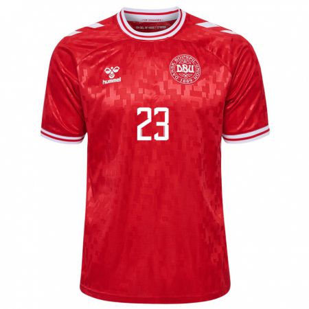 Kandiny Niño Camiseta Dinamarca Caroline Pleidrup #23 Rojo 1ª Equipación 24-26 La Camisa Chile
