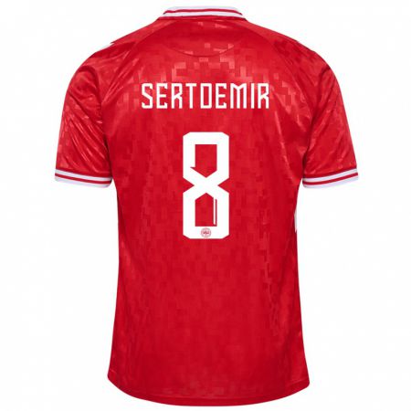 Kandiny Niño Camiseta Dinamarca Zidan Sertdemir #8 Rojo 1ª Equipación 24-26 La Camisa Chile