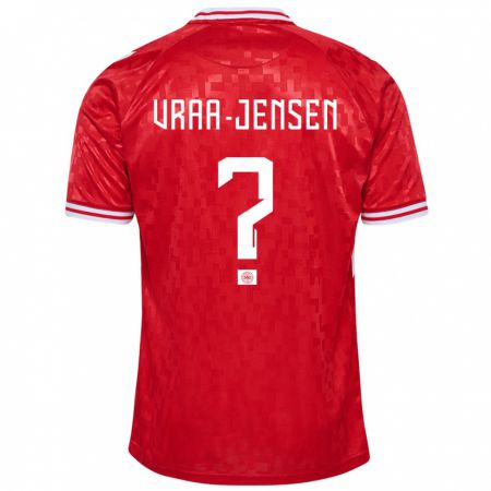Kandiny Niño Camiseta Dinamarca Ludwig Vraa-Jensen #0 Rojo 1ª Equipación 24-26 La Camisa Chile