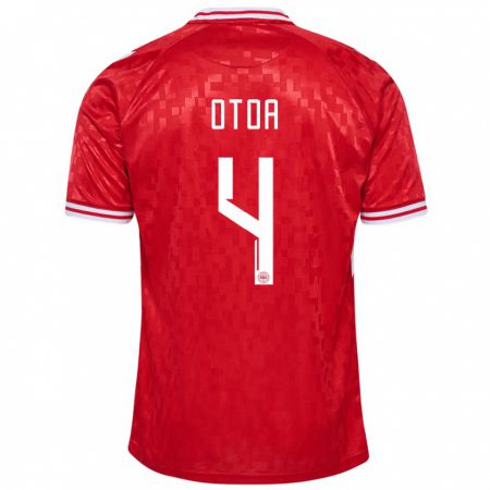 Kandiny Niño Camiseta Dinamarca Sebastian Otoa #4 Rojo 1ª Equipación 24-26 La Camisa Chile