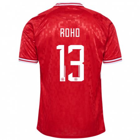 Kandiny Niño Camiseta Dinamarca Emil Rohd #13 Rojo 1ª Equipación 24-26 La Camisa Chile