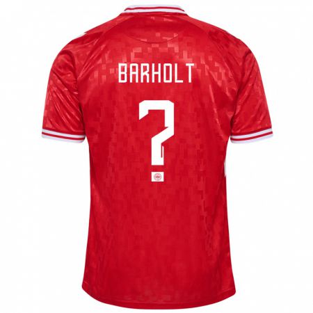 Kandiny Niño Camiseta Dinamarca Noah Barholt #0 Rojo 1ª Equipación 24-26 La Camisa Chile