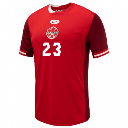 Kandiny Niño Camiseta Canadá Bianca St-Georges #23 Rojo 1ª Equipación 24-26 La Camisa Chile