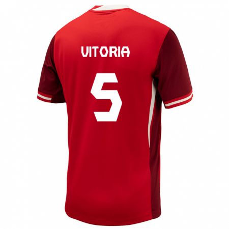 Kandiny Niño Camiseta Canadá Steven Vitória #5 Rojo 1ª Equipación 24-26 La Camisa Chile