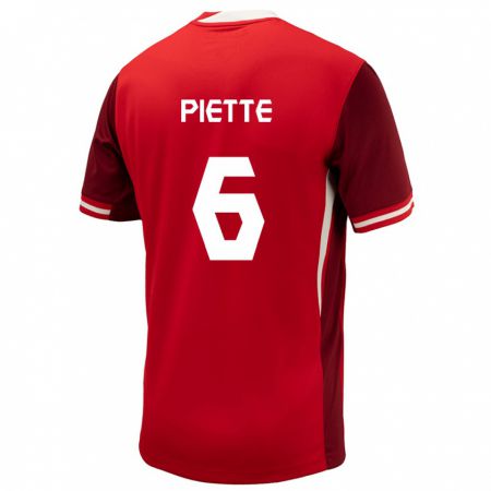 Kandiny Niño Camiseta Canadá Samuel Piette #6 Rojo 1ª Equipación 24-26 La Camisa Chile