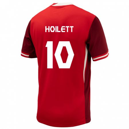 Kandiny Niño Camiseta Canadá David Junior Hoilett #10 Rojo 1ª Equipación 24-26 La Camisa Chile