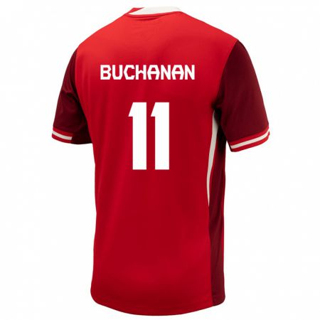 Kandiny Niño Camiseta Canadá Tajon Buchanan #11 Rojo 1ª Equipación 24-26 La Camisa Chile
