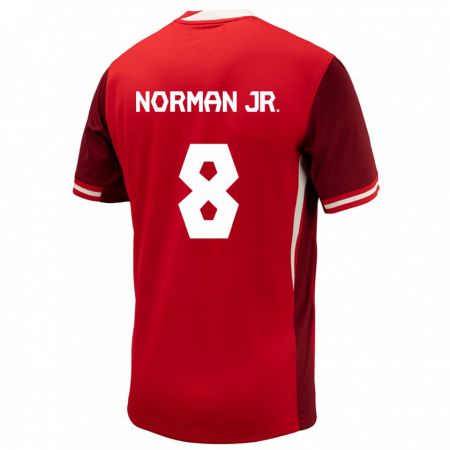 Kandiny Niño Camiseta Canadá David Norman Jr. #8 Rojo 1ª Equipación 24-26 La Camisa Chile