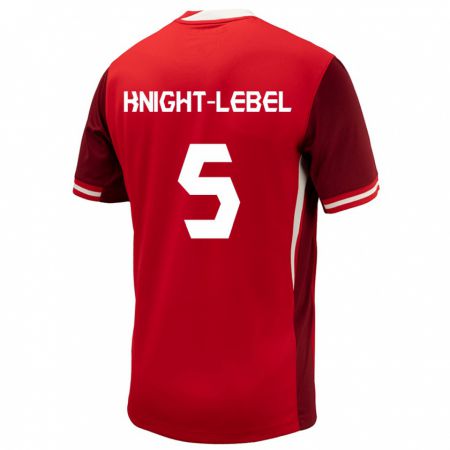 Kandiny Niño Camiseta Canadá Jamie Knight-Lebel #5 Rojo 1ª Equipación 24-26 La Camisa Chile