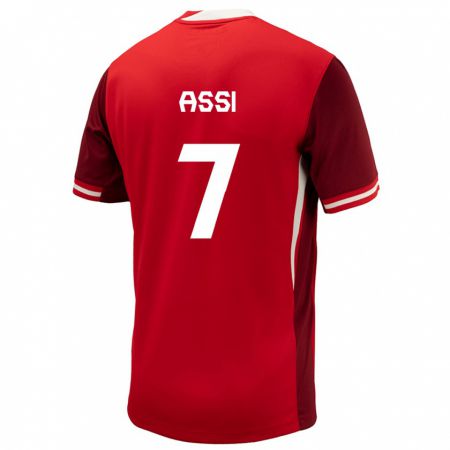 Kandiny Niño Camiseta Canadá Jean-Aniel Assi #7 Rojo 1ª Equipación 24-26 La Camisa Chile
