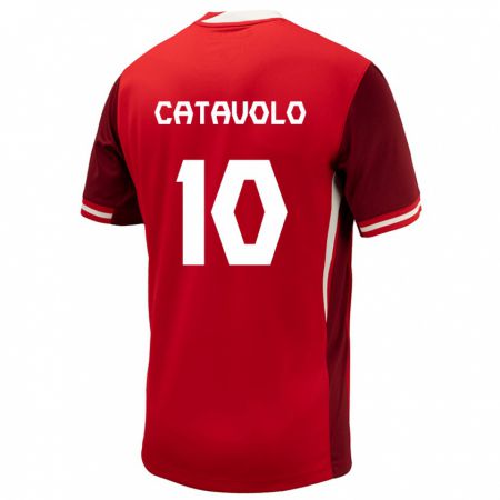 Kandiny Niño Camiseta Canadá Matthew Catavolo #10 Rojo 1ª Equipación 24-26 La Camisa Chile