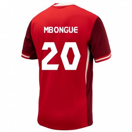 Kandiny Niño Camiseta Canadá Hugo Mbongue #20 Rojo 1ª Equipación 24-26 La Camisa Chile
