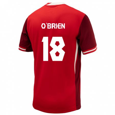 Kandiny Niño Camiseta Canadá Alexander O'brien #18 Rojo 1ª Equipación 24-26 La Camisa Chile